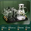 Taza de Agua Creativa Set para el Hogar Sensación de Alta Gama Tazas para Beber Agua Familiares Vasos de Vidrio con Asas Sala de Estar Sencilla Tazas para Té Verde