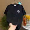 Camiseta de Marca Nueva de Moda Verano 2025 Bordado Pesado Moda Casual para Hombre Tie-Dye Ajustada Cuello Redondo Manga Corta