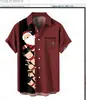 Série de Natal Europeia e Americana Transfronteiriça Camisas Masculinas Novas de Manga Curta Impressão Digital 3D Moda Casual Tops