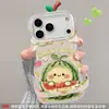 Capa de pintura a óleo de melancia adequada para Apple 17 Pro Max, iPhone 15 transparente, 14 com suportes duplos, 16 fofa e anti-queda