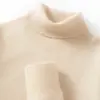 Suéter de cachemira de cuello alto para hombre, color liso, engrosado, adecuado para usar en capas, business casual, camiseta base de punto de corte holgado