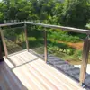 Poste de Corrimão para Guarda-Corpo de Varanda de Aço Inoxidável Poste de Tubo Quadrado para Escada de Vidro Posto para Projeto de Vila Furo para Vidro sem Furo