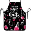 Delantal de Manicurista de Moda Transfronterizo para Salones de Uñas, Impreso en 3D, Anti-Manchas, Impermeable, Delantal Creativo y Original para el Hogar, Venta al por Mayor por Fabricante