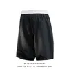 Novedad de verano, shorts casuales de seda helada con bloques de color para hombre, corte holgado, talla grande, shorts de playa de cinco puntos