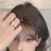 Anillo Metálico de Diseño Minimalista con Diamantes, Anillo Geométrico Simple Abierto para Dedo Índice, Estilo Europeo y Americano, Anillo Único y de Moda