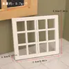 Casa de Muñecas Miniatura Madera Vintage Estilo Europeo Modelo de Ventana Simulado Blanco Estilo Arquitectónico DIY Hecho a Mano Marco Pequeño
