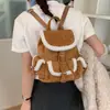 Mochila de Cuero Peludo, Bolso de Hombro, Mochila de Tres Usos, Bolso Casual Retro, Bolso de Moda, Nuevo Estilo Otoño e Invierno 2025