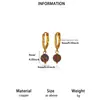 Pendientes Personalizados Estilo Melanoid para Mujer Retro Literario Color Café Cobre Circonita Cúbica Pendientes de Botón Nicho Gama Alta Adornos para Orejas que Iluminan la Piel