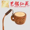 Colgante lindo tallado en sándalo, charm para bolso, artículo decorativo presionable, nuevo accesorio de llavero de moda