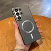 Funda magnética de metal corrugado pintado, adecuada para el teléfono Samsung S26 ULTRA, funda protectora magnética de botón de metal S25