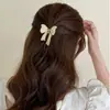 Grampo de Cabelo Elegante Estilo Coreano Laço de Pérola Acessórios de Cabelo Presilha Pegador Grampo de Cabelo Cabelo Médio Longo de Menina Fofa Adorno de Cabeça Refrescante