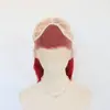 Estilo caliente transfronterizo peluca roja fibra sintética encaje frontal cabello largo rizado gorra de peluca de moda fábrica stock