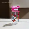 Procesamiento Transfronterizo y Personalización de Vasos de Paja para Niños, Vasos Deportivos de Viaje de Alta Apariencia, Vasos de Plástico Portátiles de 600 ml con Asas