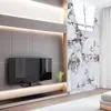 Placa de cristal de carbono placa de rocha mármore novo estilo chinês luz de luxo TV fundo parede sala de estar grade de pvc painel de parede de bambu carvão vegetal