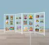 Expositor de Trabalhos de Jardim de Infância de Chão Móvel Grade Dobrável Exposição de Arte ao Ar Livre Expositor de Armazenamento de Joias