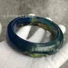 Pulseira de Resina Amarela Flor Flutuante Ambar com Abelhas de Cera, Pulseira Flutuante Fluorescente Sintética Exquisita