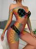Amazon Caliente Sexy Redes traje Transfronterizo Color Arcoíris Nuevo Perspectiva de Mujer