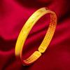 Pulseira Feminina Sutra do Coração das Seis Sílabas Verdadeiras Ouro Imitação Jateado 24k Joia Loja de Ouro Mesmo Estilo Pulseira Ouro Areia do Vietnã