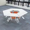 Mesa Plegable Móvil Multifuncional para Conferencias, Juego de Mesa y Sillas para Sala de Capacitación, Mesa Larga de Oficina Modular, Escritorios y Sillas para Estudiantes