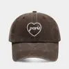 Gorra de Béisbol Vintage Lavada Transfronteriza París Algodón Lavado Gorra Bordada en Inglés Sombrero Deportivo Casual para Hombres y Mujeres
