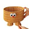 Cesta Tejida para Artículos de Escritorio Cesta de Almacenamiento Cesta de Almacenamiento para Hogar Dormitorio Linda Cesta de Almacenamiento de Ratán Cesta de Almacenamiento para Snacks