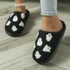Suministradas Directamente por el Fabricante, Pantuflas de Algodón Transfronterizas con Dibujos Animados de Calaveras de Halloween, Pantuflas Cálidas y Originales para Interiores, Pantuflas al por Mayor de Suela Suave