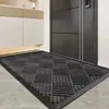 Felpudo con borde de patrón de diamante para puerta de entrada, absorbente de agua y antideslizante, adecuado para uso doméstico y comercial, alfombra atrapa-suciedad y antideslizante para la entrada