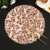 Jogo Americano Borboleta Carimbada a Ouro Transfronteiriço, Luxo Leve Estilo Europeu, Lavável, Resistente ao Calor, Jogo Americano para Restaurantes Ocidentais, Decoração de Jogo Americano Redondo Vazado
