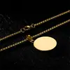 Directamente del Fabricante, En Stock Venta al por Mayor Simple y Elegante Colgante Redondo de Placa de Identificación para Perro Collar de Acero Inoxidable, Collar de Accesorio de Alta Gama