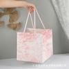 Bolsa de Mão com Padrão de Mármore Sacola de Papel Kraft Sacola Quadrada Grande para Presente Bolsa de Mão com Flores Sacola de Embalagem Sacola de Presente