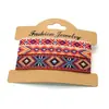Set de 3 Piezas Venta Caliente Transfronteriza Cuerda de Mano Étnica Bohemia Retro Pulsera Tejida Colorida de Nepal Joyería