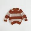 Suéter de Punto de Manga Larga con Bloques de Color Estilo Coreano para Niños, Otoño 2026, Cuello Semi-Alto, para Niños y Niñas, Adecuado para Usar Solo o Como Capa Adicional