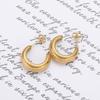 Novos brincos de tarraxa com rosca em forma de C de design de nicho ins francês aço titânio banhado a ouro 18K brincos da moda para todos os looks