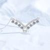 Collar de plata esterlina S925 transfronterizo europeo y americano, collar de moissanita en forma de V, perla de agua dulce natural de la reina, disponible al por mayor.