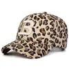 Boné de Baseball Estampado de Leopardo Europeu Unissex Moda Chapéu de Sol Proteção Solar ao Ar Livre Boné Bico de Pato Chapéu com Bordado de Letra
