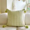 Almofada decorativa estilo Ins, coração feminino, verde, para sofá de sala, encosto, suporte lombar, fronha, almofada decorativa para bay window