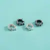 Patrón Plegable Cuentas Espaciadoras de Agujero Grande Plata de Ley S925 Cuentas de Rueda Plegada Cuentas Sueltas Pulsera de Cuerda Trenzada Pulsera Collar Accesorios de Cuentas Espaciadoras