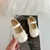 Zapatos Mary Jane para Niñas, Suela Suave de Cuero, Moño, Zapatos de Princesa Estilo Coreano, Zapatos Individuales de Otoño para Niños, Zapatos de Cuero de Moda para Niños Pequeños