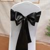 Venta al por mayor de fábrica cinta de satén de color sólido para banquete, decoración de respaldo de silla de boda, funda para silla, lazo, flor, cinturón, accesorios