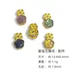 Prata s925 banhada a ouro com turmalina natural incrustada acessórios corajosos pulseira DIY colar acessórios de contas trevo de quatro folhas amor
