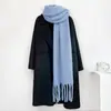 Cachecol de Lã Mohair Liso para Outono e Inverno para Mulheres, Estilo Coreano, Moderno, Versátil, Engrossado, Quente, Cachecol com Franjas, Xale para Mulheres, Atacado