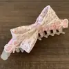 Pinza de plátano con lazo estilo coreano, pinza vertical, pinza de garra para coleta alta, tamaño grande para cabello grueso, pasador para mujer, pinza para la parte posterior de la cabeza, accesorio para el cabello