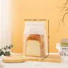 Saco Selante Auto-Selante de Papel Kraft com Janela e Borda de Arame Saco Espessado para Pão Torrado Saco com Selagem de Oito Lados Saco para Embalagem de Alimentos para Assar