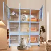 Gaiola de Criação de Gatos, Gaiola de Criação de Três Camadas, Casa de Gato Villa de Madeira Maciça de Espaço Livre para Uso Doméstico, Abrigo para Gatos, Armário para Gatos, Gaiola para Gatos
