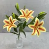 Flor Artificial Mei Bao mango 3 Lirio boda decoración camino flor material flor para llevar novia decoración hogar flor falsa