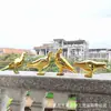 Adornos de Paloma Simulada Esculturas de Pájaros Animales Adornos Exteriores de Acero Inoxidable Imitación Cobre Decoraciones para Patio Jardín Interior