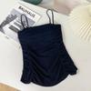 Venta al por mayor de fábrica puro want nuevo chaleco pequeño de tirantes plisados con almohadilla en el pecho interior y exterior para llevar arriba hermoso top de tubo para la espalda mujeres