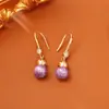 Collar Colgante de Zirconia con Forma de Calabaza Estilo Chino con Gota de Aceite, Cadena para Clavícula, Pendientes Estilo Diosa