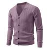 Cárdigan de Punto Casual con Trenzas para Hombre, Tendencia de Moda Masculina Otoño e Invierno 2025, Juvenil Cuello en V