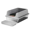 Bandeja de arena para gatos completamente cerrada, estilo cajón extragrande de acero inoxidable desmontable, inodoro para gatos a prueba de olores, suministros para mascotas anti-salpicaduras